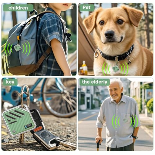Verilux® Air for iOS Item Finder with Loop Hole Smart Bluetooth Tracker Compatible with Find My App Key GPS Tracking Device for Kids Safety Magnetic Green 3PCS Verilux® Air for iOS Item Finder with Loop Hole Smart Bluetooth Tracker Compatible with Find My App Key GPS Tracking Device for Kids Safety Magnetic Green 3PCS